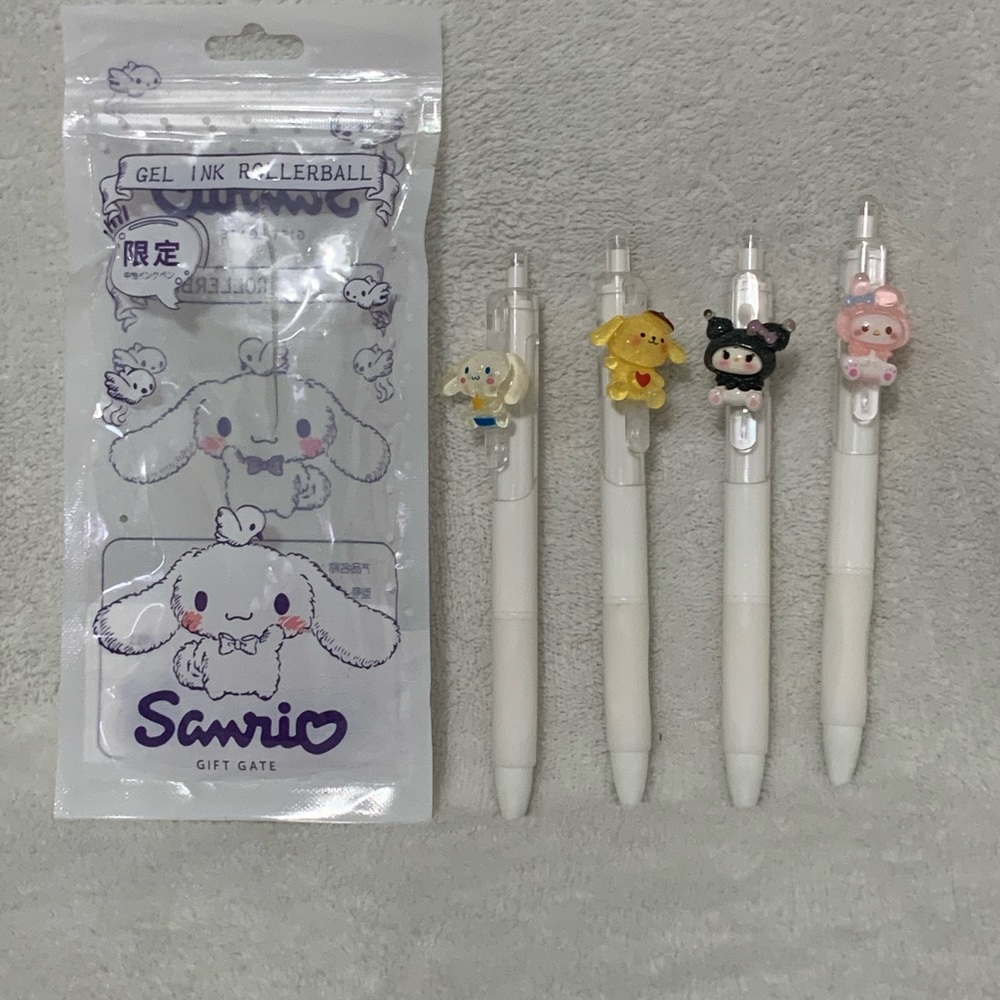 New Sanrio Characters Gel Ink Rollerball Pen Set of 4 - Picture 2 of 5